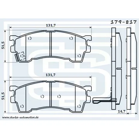 Колодки тормозные перед. MAZDA 323 S VI (BJ) / 626 IV-V (GE/GF) / PREMACY STARKE 179-817