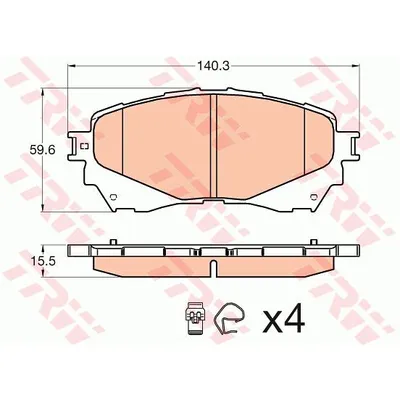 Колодки передние MAZDA 6 III 2012-> TRW GDB3580