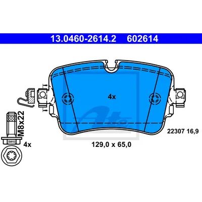 Колодки зад. AUDI A6 C8, 4A2 (2018-),A6 Allroad 4AH, C8 (2018-),Q7 4M (2015-),Q8 4MN (2018-) ATE 13046026142