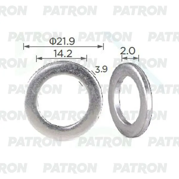 Шайба металлическая Прокладка сливной пробки 22x14x2 HONDA PATRON P372389