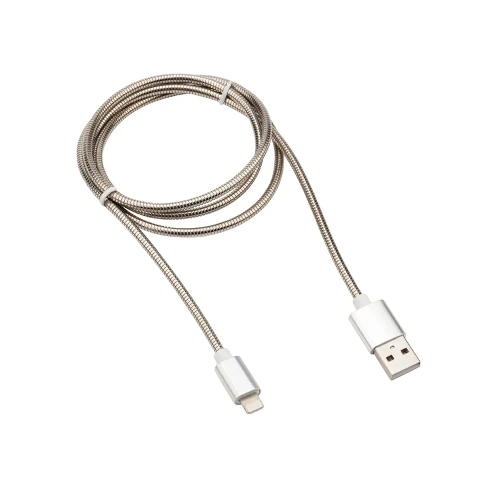 Кабель USB-Lightning 2 A, 1 м, матовая сталь, , Max Вт REXANT 18-7057
