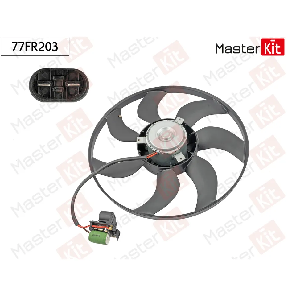Вентилятор охлаждения радиатора Chevrolet Cruze (J300, J305, J308), Opel Astra J (2009-) MASTERKIT 77FR203