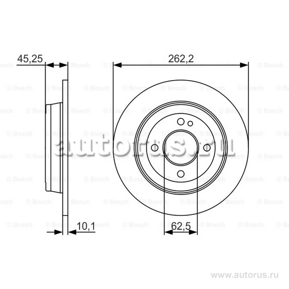 Диск тормозной задний BOSCH 0 986 479 A44