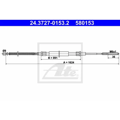 Трос ручного тормоза L,R ATE 24.3727-0153.2
