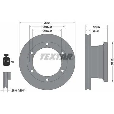 Диск тормозной задний стандартный MERCEDES-BENZ TEXTAR 93087500