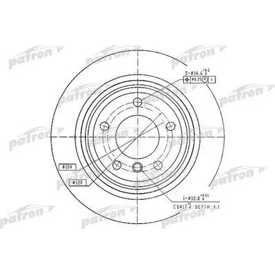 Диск тормозной задний BMW: 5 95-03, 5 TOURING 97-04 PATRON PBD2783