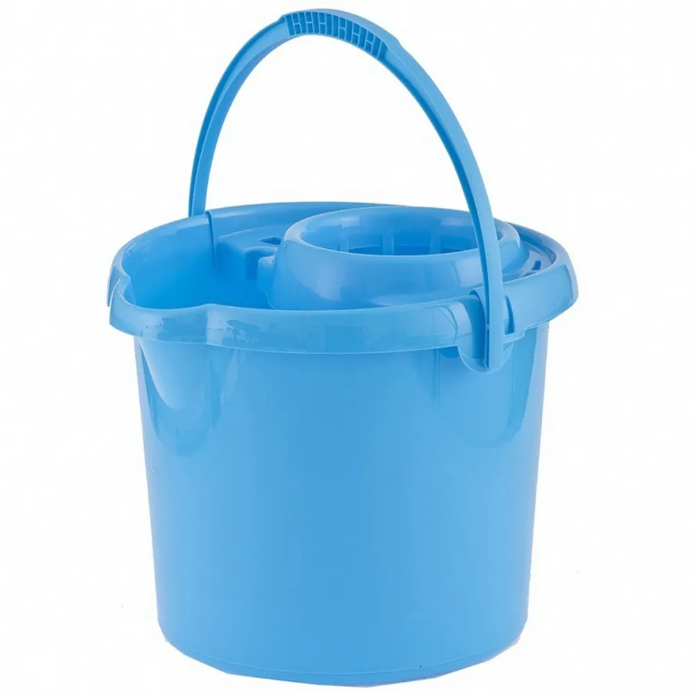 Ведро пластмассовое круглое с отжимом 12 л, голубое, Россия Elfe 92964 Elfe 92964