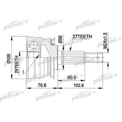 ШРУС наружн к-кт 27x56x25 NISSAN: BLUEBIRD 80 - 83, BLU PATRON PCV1249