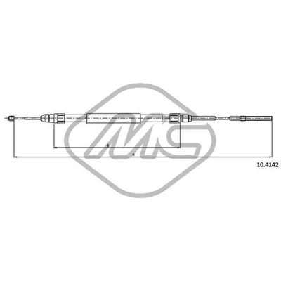 Трос ручника SERIE 5 ALL W/NUT-C/DADO 33411151208/9 DX-RH Metalcaucho 80660