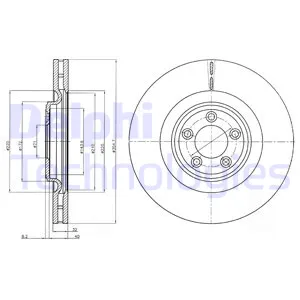 Диск тормозной передний DELPHI BG9071