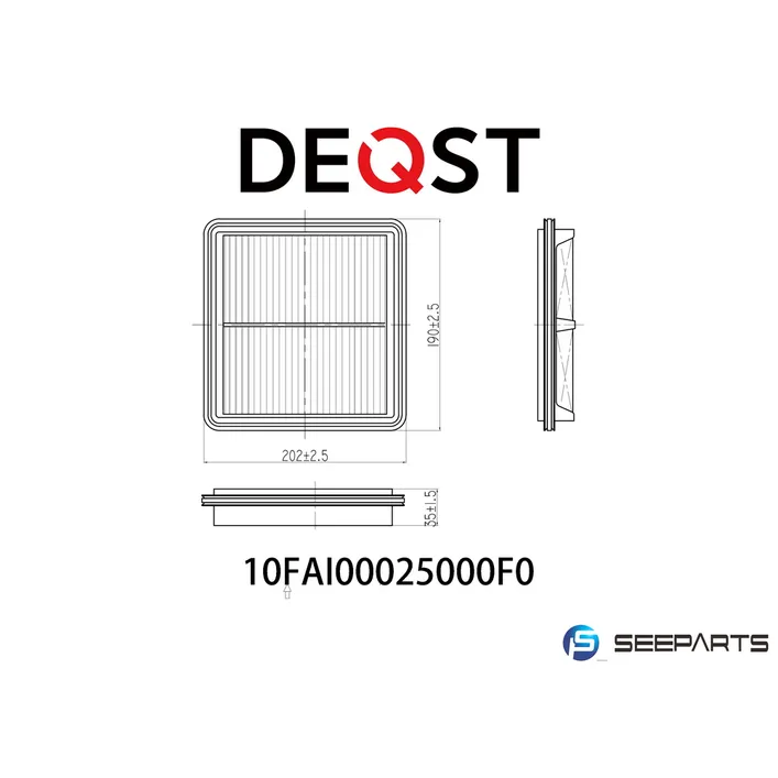 Воздушный фильтр. CHEVROLET SPARK II 05.05-12.12,DAEWOO MATIZ II (M1 DEQST 10FAI00025000