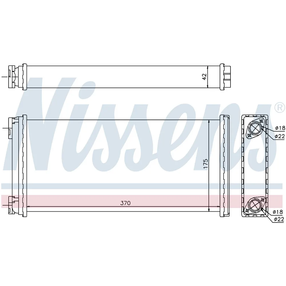 Радиатор печки МАН Ф90 MAN F90 NISSENS 71927