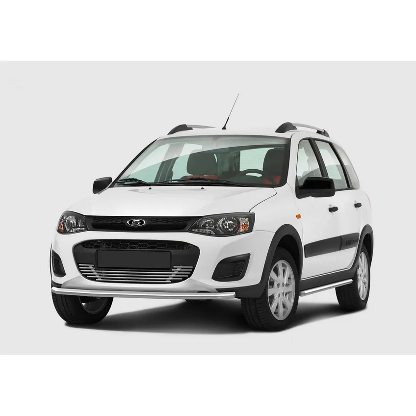 Решетка бампера d10 Rival Lada Kalina II универсал Cross 2014-н.в., нерж. сталь, G.6002.001