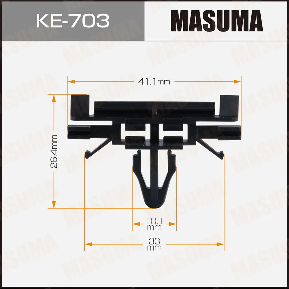 Клипса автомобильная уп.50 MASUMA KE-703