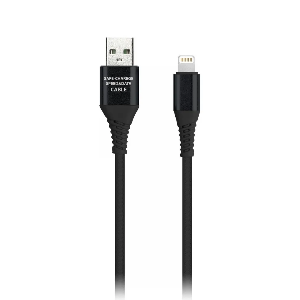 Дата-кабель 8PIN кабель в резин. оплетке GEAR, 1м. мет.након.,