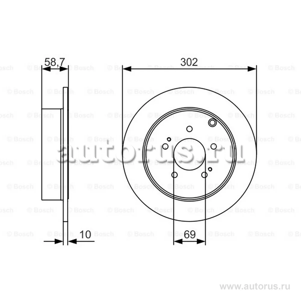 Диск тормозной задний BOSCH 0986479532