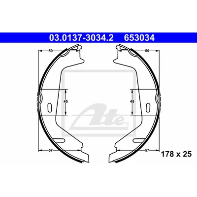 Колодки стояночного тормоза VOLVO S60/S80/V70/XC90/XC70 ATE 03.0137-3034.2