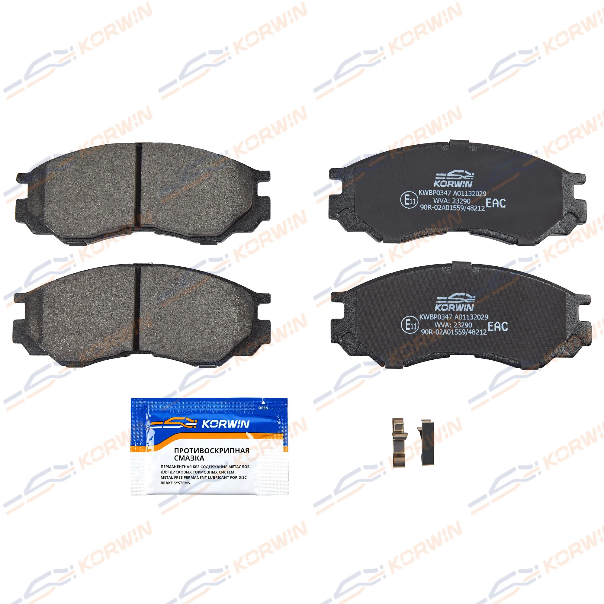 Колодки тормозные перед. Mitsubishi L200 (-07)/L300 (-04)/L400 (-05) KORWIN KWBP0347