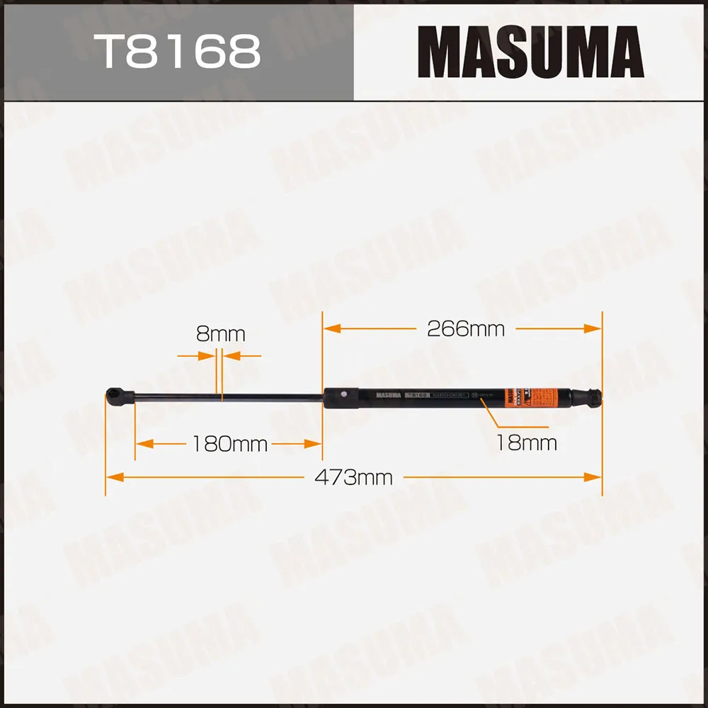 Упор газовый L473mm капота MASUMA T8168