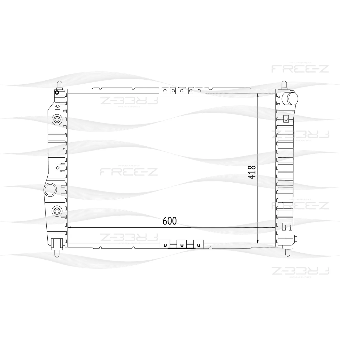 Радиатор охлаждения CHEVROLET Aveo/Kalos 02-> FREE-Z KK0132