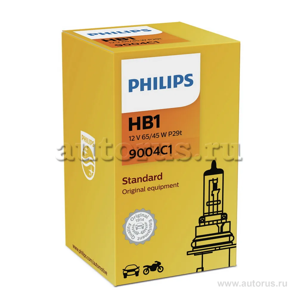 Лампа 12V HB1 65/45W PHILIPS 1 шт. картон 9004C1