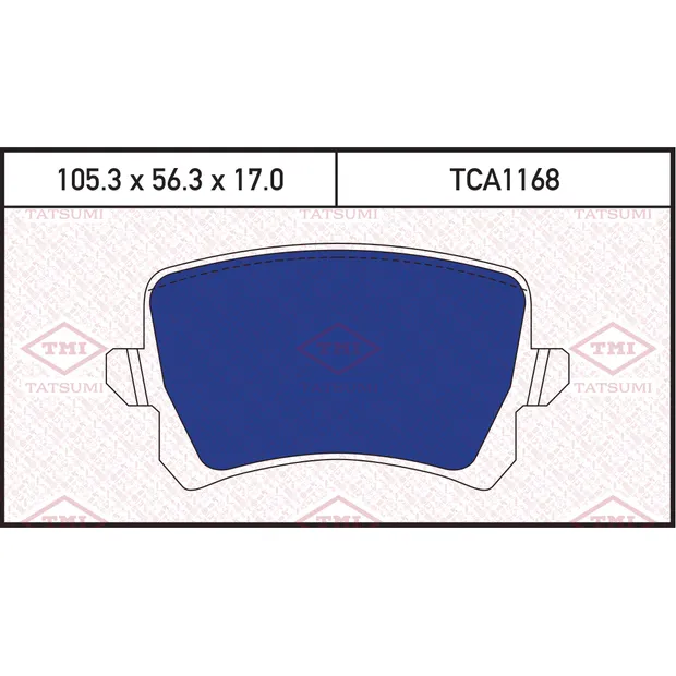Колодки тормозные дисковые задние AUDI Q3 11->/ VW Passat/Passat CC/Sharan/Tiguan 05 TATSUMI TCA1168