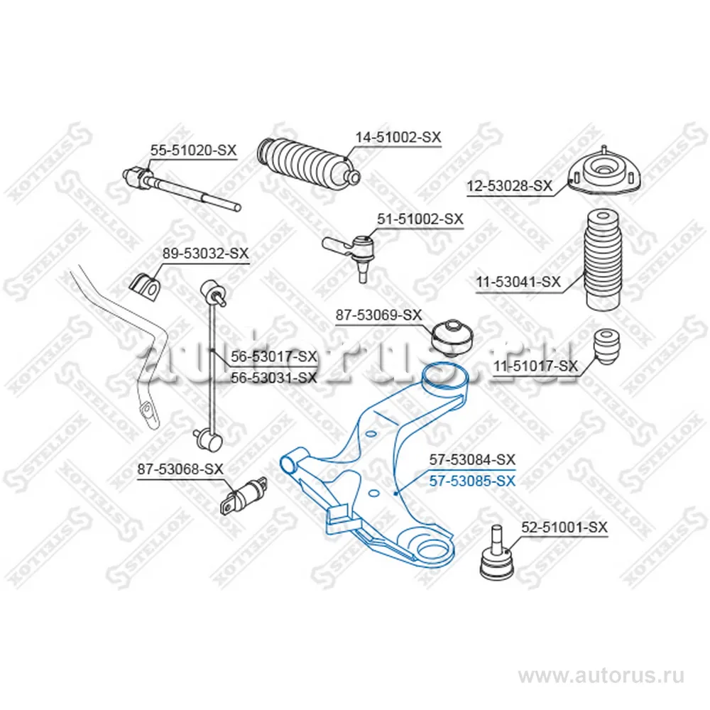 Рычаг правый KIA Cerato 04> STELLOX 57-53085-SX