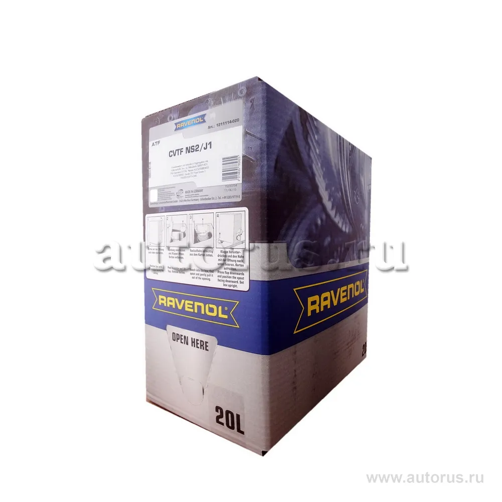 Трансмиссионное масло RAVENOL CVTF NS2/J1 Fluid (20л) ecobox 1211114-B20 (4014835785625)