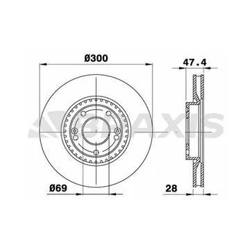 Диск тормозной передний HYUNDAI I30, VELOSTER; KIA CEED, PRO CEED JD BRAXIS AE0274