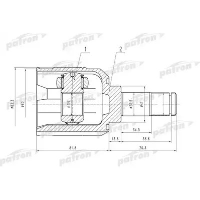 ШРУС внутр к-кт [A:25, B:23, D:41] HYUNDAI: Sonata 01- PATRON PCV5008