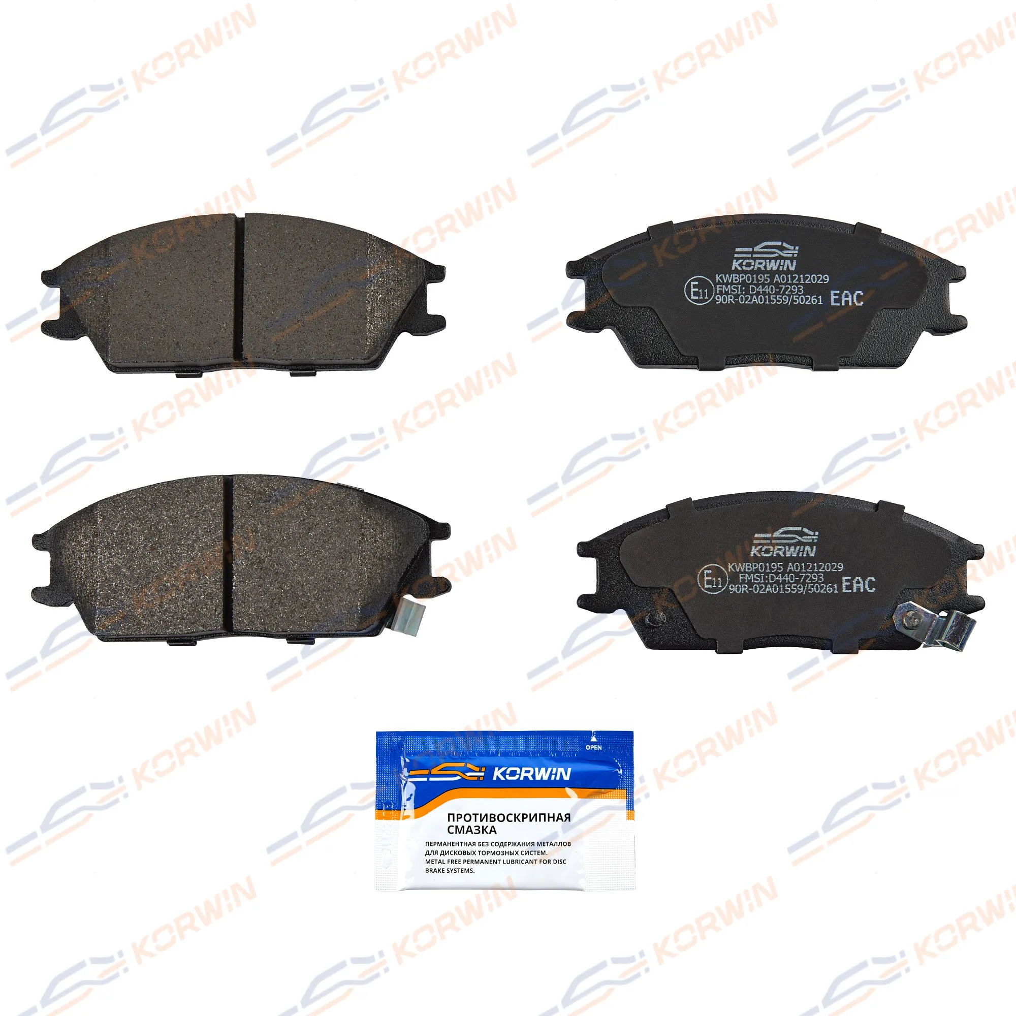 Колодки тормозные перед. Hyundai Accent I-II (+Tagaz) 94-/Getz (TB) 02- KORWIN KWBP0195