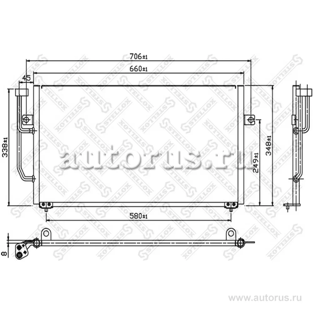 Радиатор конд. Volvo S40/V40 1.6-2.0i/T STELLOX 10-45169-SX