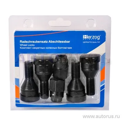 Секретки колесные болт M12x1.25x25 черный HL8 1040