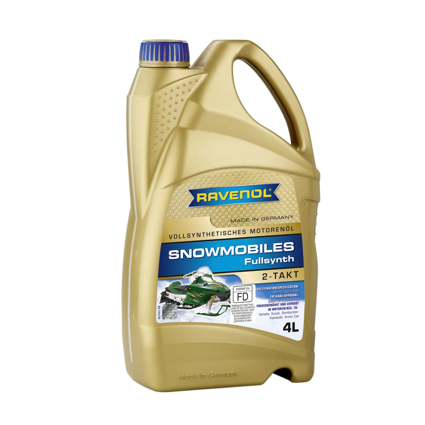 Масло моторное Ravenol Snowmobiles Fullsynth 2-Takt синтетическое 4 л 1151310-004