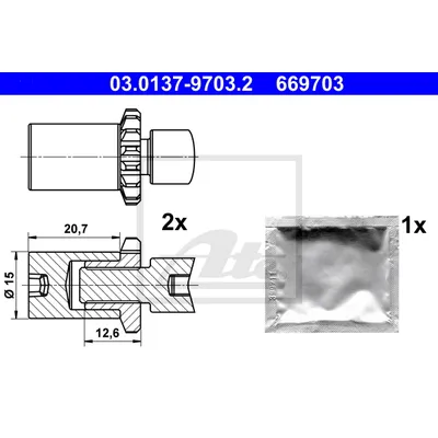 Болт MERCEDES E (W124) регулировочный тормоза ATE ATE 03013797032