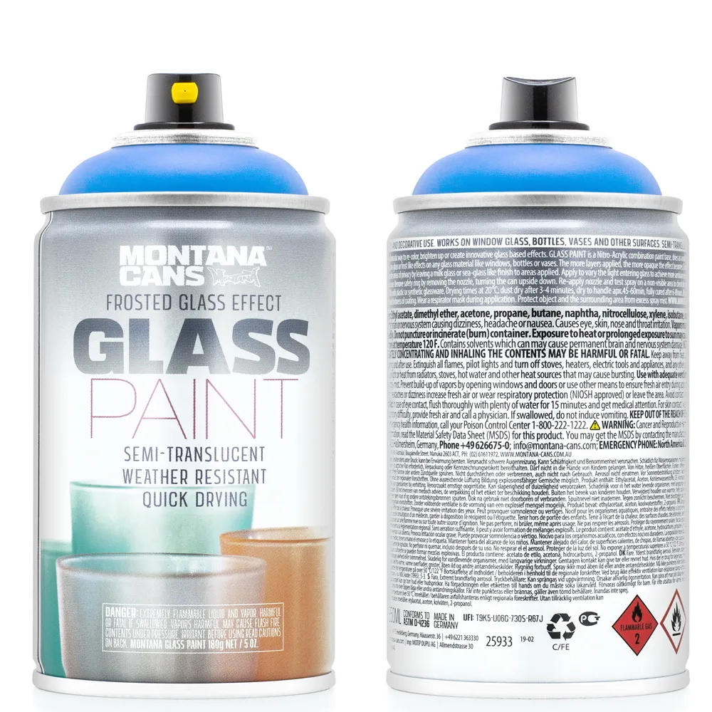 Краска GLASS PAINT голубая MONTANA CANS GP5055