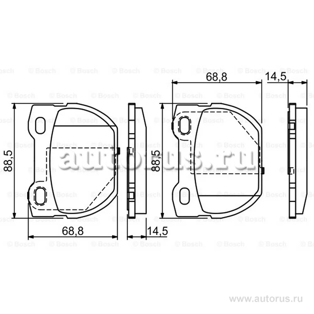 Колодки тормозные LAND ROVER DEFENDER 90- задние BOSCH 0 986 424 827