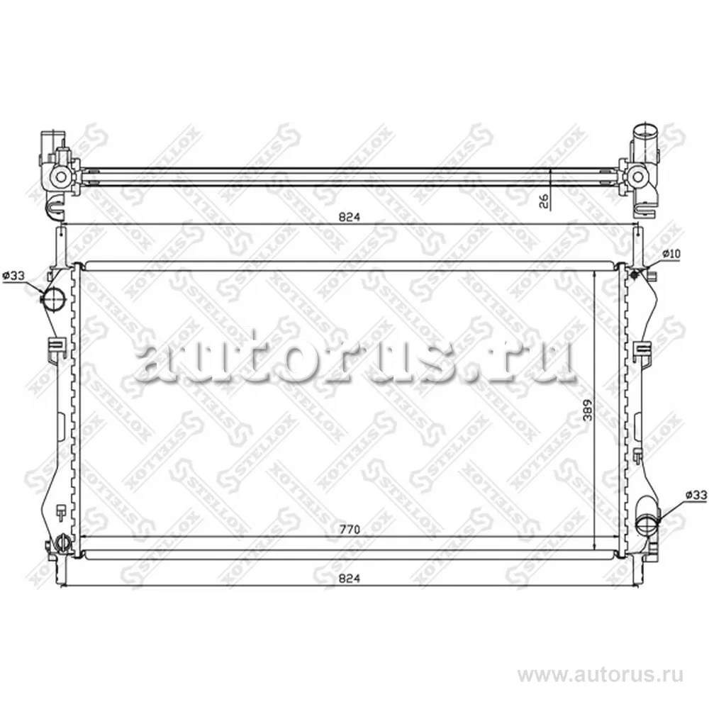 Радиатор системы охлаждения Ford Transit 2.0D/TDi 00> STELLOX 10-25375-SX