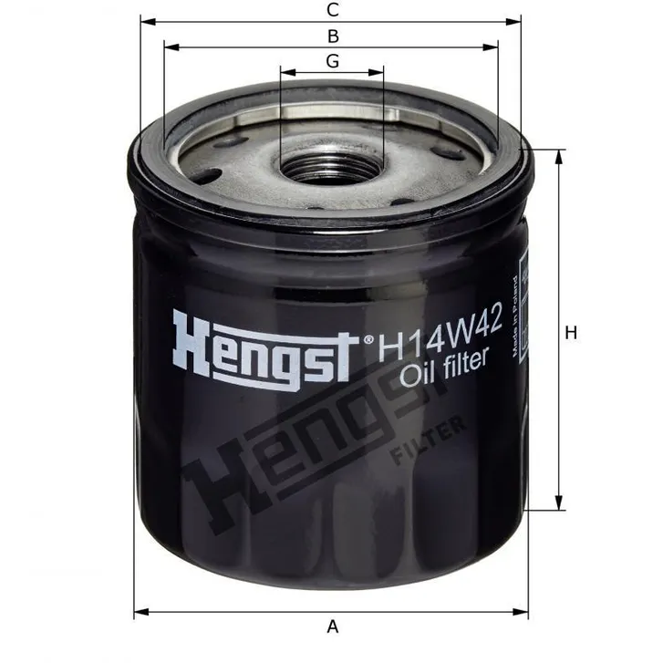 Фильтр масляный HENGST H14W42
