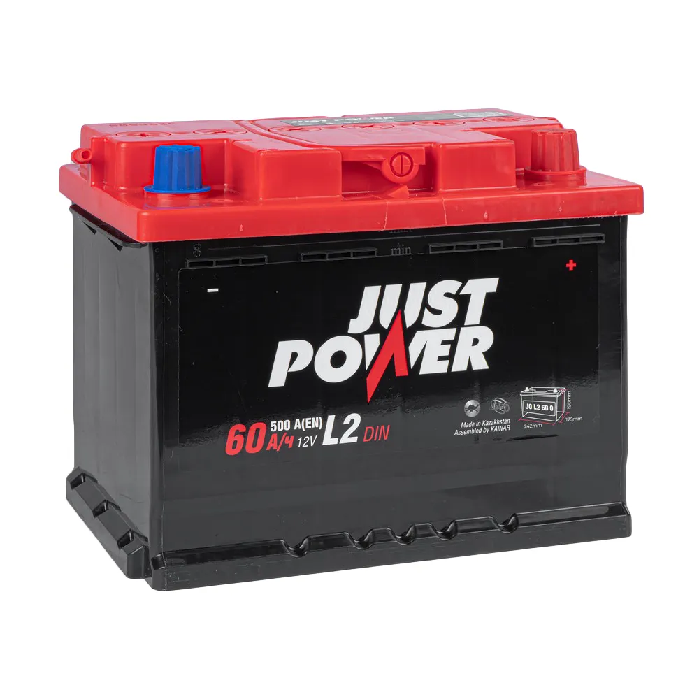 Аккумулятор JUST POWER 60 А/ч обратный R+ 242x175x190 L2 EN 500 А