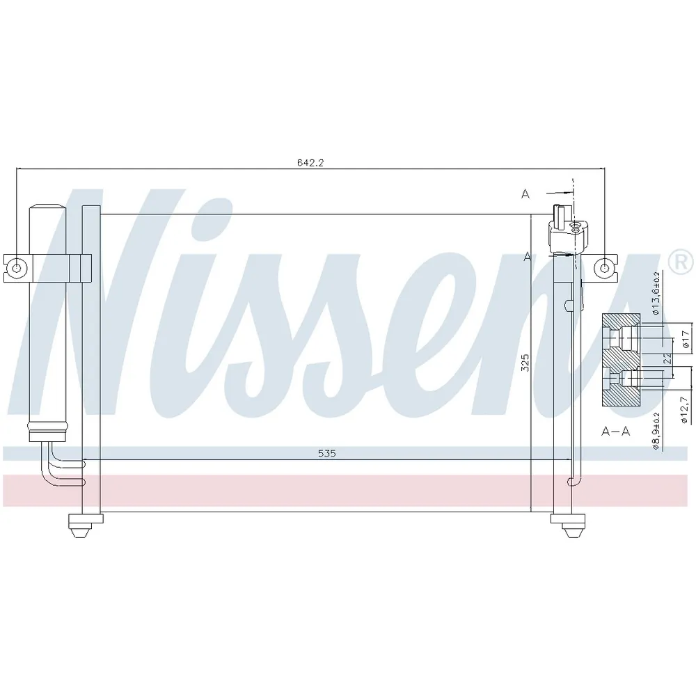 Радиатор кондиционера HYUNDAI i10/Getz mot.1,1/1,3/1,4/1.6L NISSENS 94647