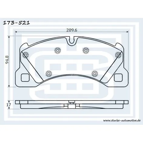 Колодки тормозные PORSCHE CAYENNE (958) передние STARKE 173521