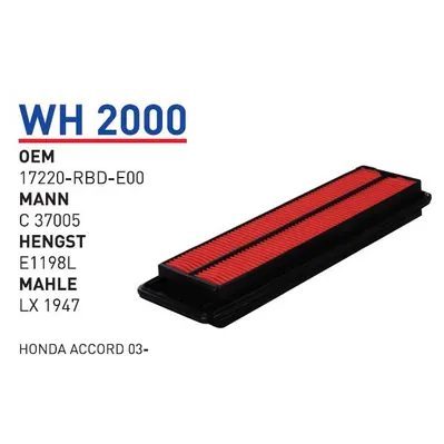 Фильтр воздушный WUNDER FILTER wh2000