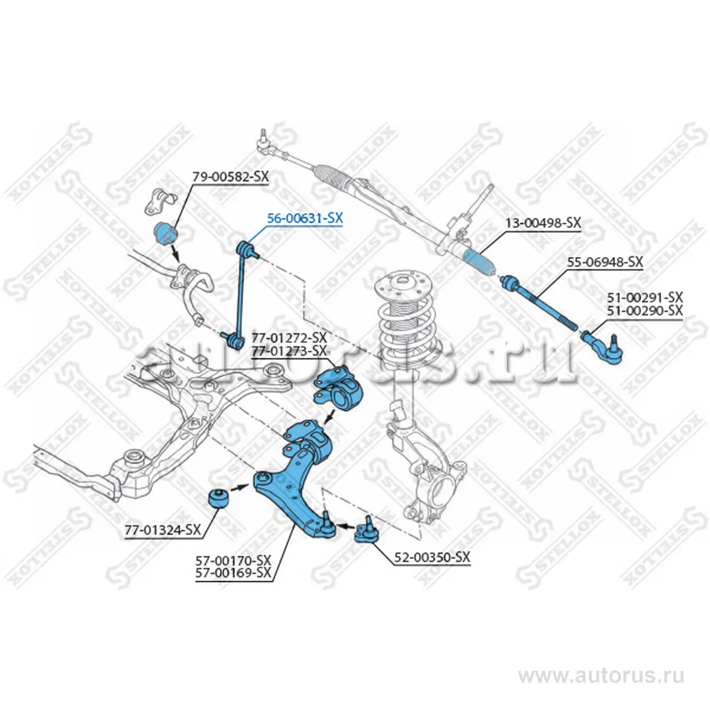 Тяга стабилизатора переднего Ford Galaxy/Mondeo/S-Max all 06> STELLOX 56-00631-SX