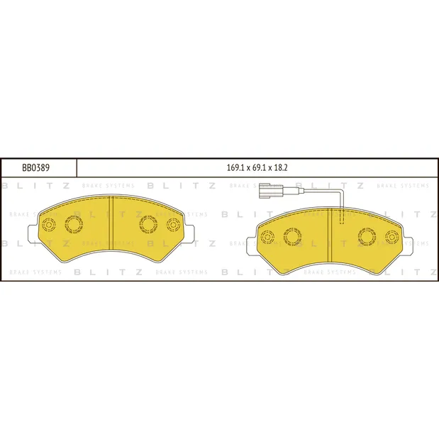 Колодки тормозные дисковые передние CITROEN Jumper 06->FIAT Ducato 06->PEUGEOT Boxer 0 BLITZ BB0389