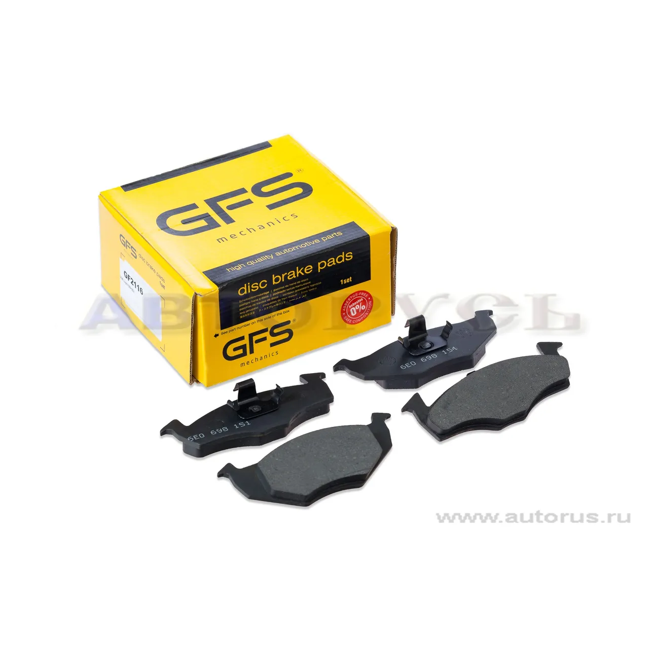 Колодки тормозные дисковые передние VW LUPO (99-05), AUDI A2 (00-05) GFS GF2116