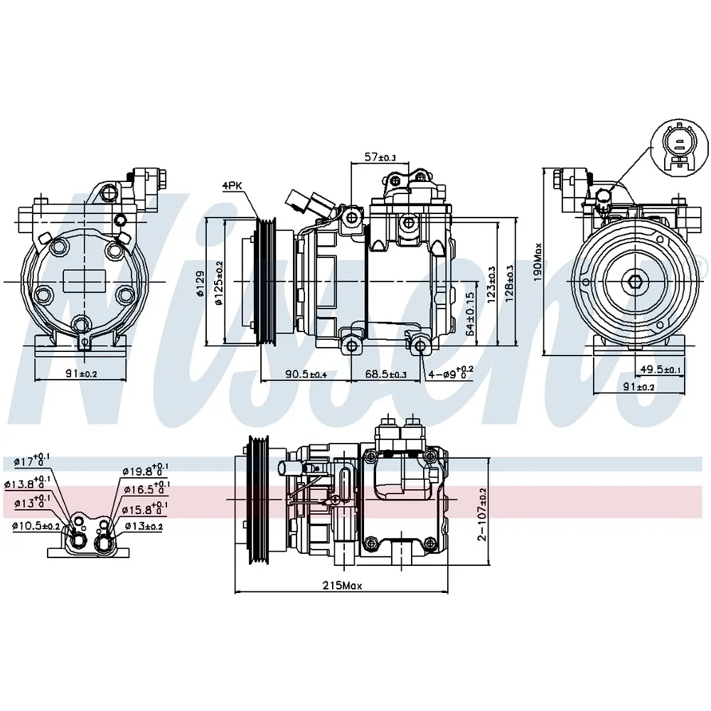 Компрессор кондиционера NISSENS 89082