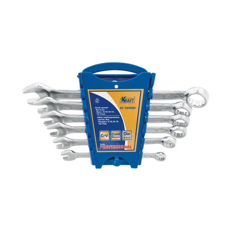 Ключ комб, набор 6шт: 8,10,12,13,14,17 мм (пл,держ) KRAFT KT 700550