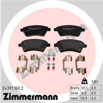 Колодки торм. ZIMMERMANN 243911602