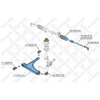 Рычаг нижний VW Caddy all 82-92 STELLOX 5703752_SX